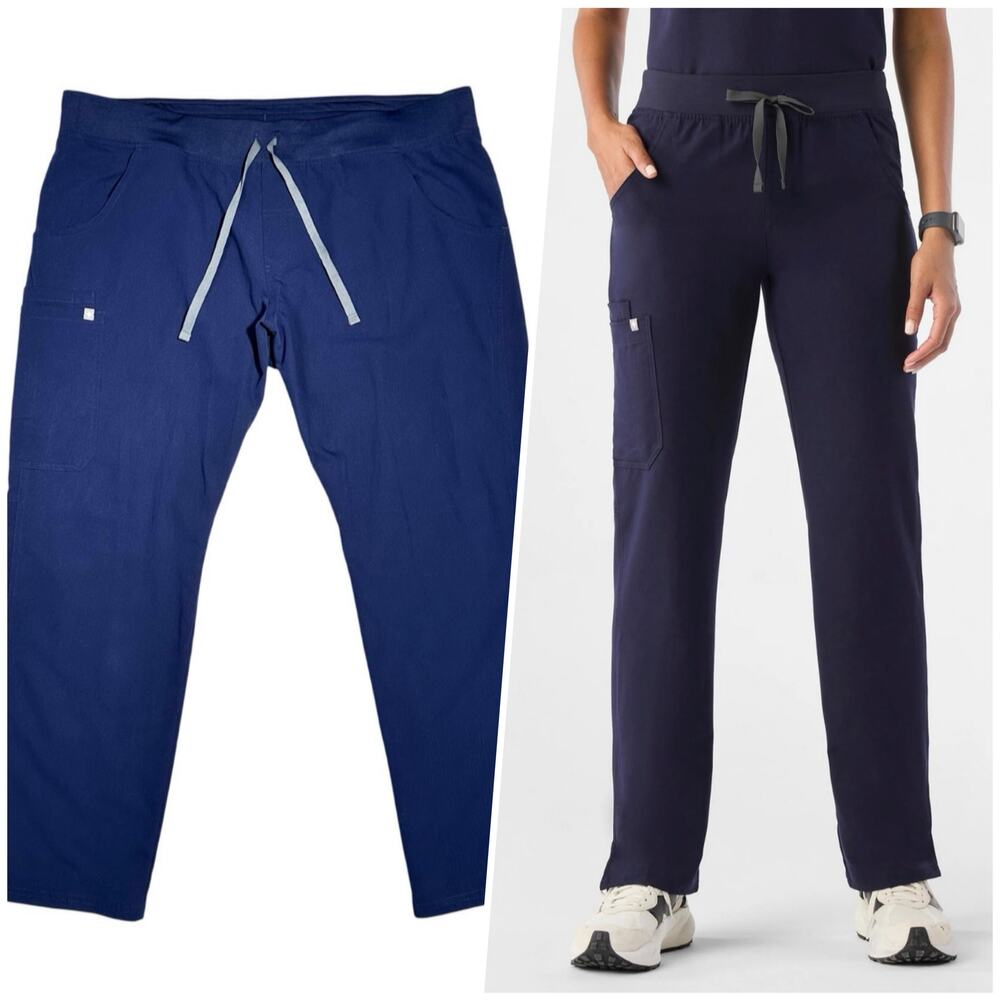 Figs | Women | Kade Cargo Navy Blue Straight Leg Scrub Pants | Size XXL